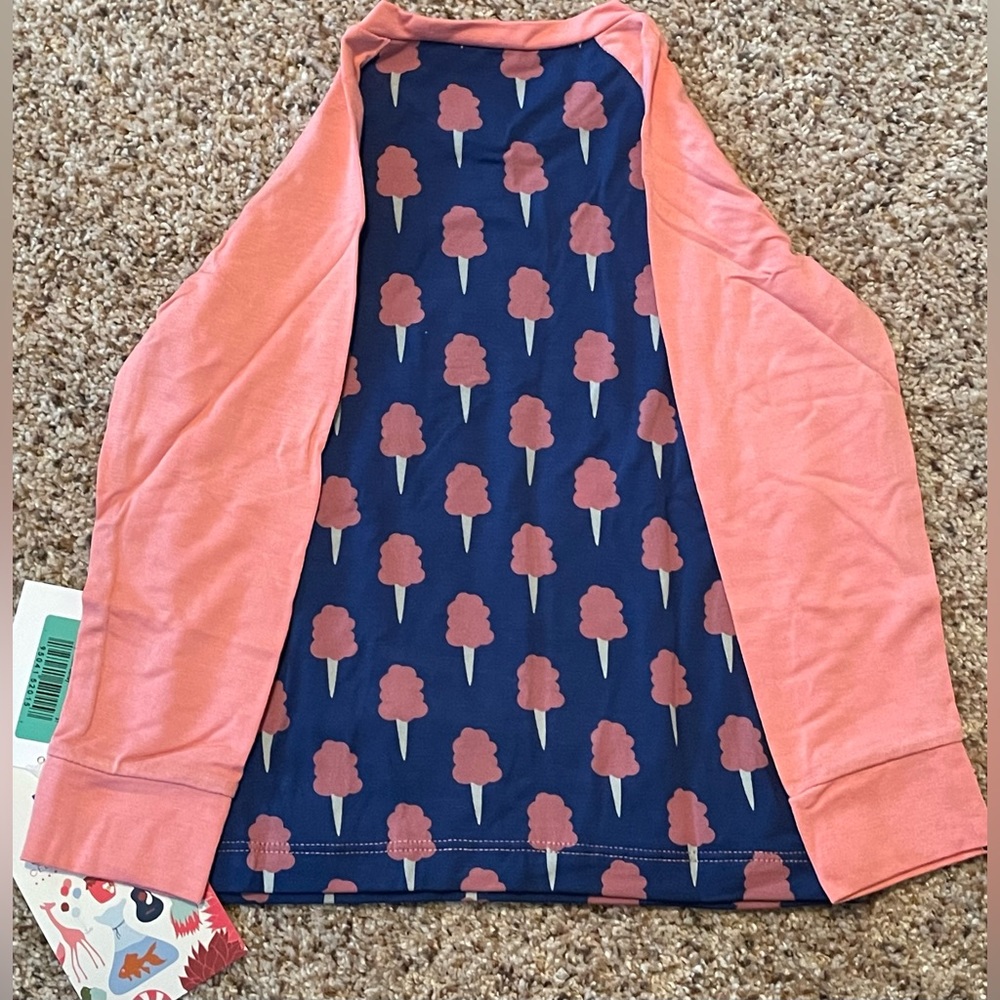 NWT Girls’ Long Sleeve Tailored Fit Raglan Tee in Navy Cotton Candy (Size 3T) - Picture 6 of 9